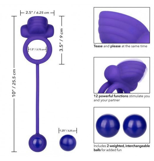 Фиолетовое эрекционное кольцо с утяжелителем Silicone Rechargeable Dual Rockin Rim Enhancer Фиолетовое эрекционное кольцо с утяжелителем Silicone Rechargeable Dual Rockin Rim Enhancer