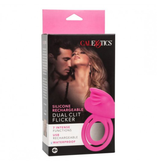Ярко-розовое эрекционное кольцо Silicone Rechargeable Dual Clit Flicker Ярко-розовое эрекционное кольцо Silicone Rechargeable Dual Clit Flicker