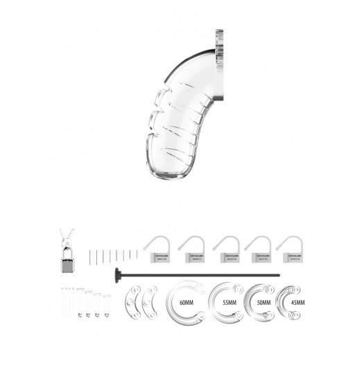 Прозрачный мужской пояс верности со стимулятором уретры Cock Cage Model 16 Chastity 4.5