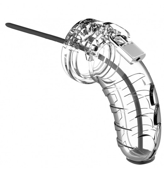 Прозрачный мужской пояс верности со стимулятором уретры Cock Cage Model 16 Chastity 4.5