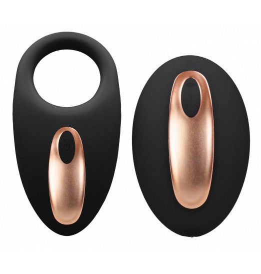 Черное эрекционное виброкольцо Poise с пультом