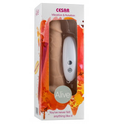 Телесный вибратор-ротатор на присоске Cesar Vibrator   Rotator - 17,5 см.
