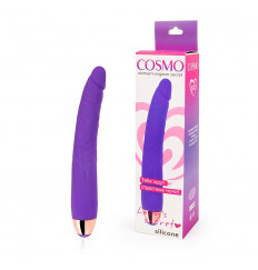 Фиолетовый изогнутый реалистичный вибратор - 18 см.