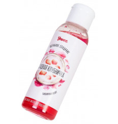 Массажное масло для поцелуев «Сладкая клубничка» с ароматом клубничного йогурта - 100 мл.