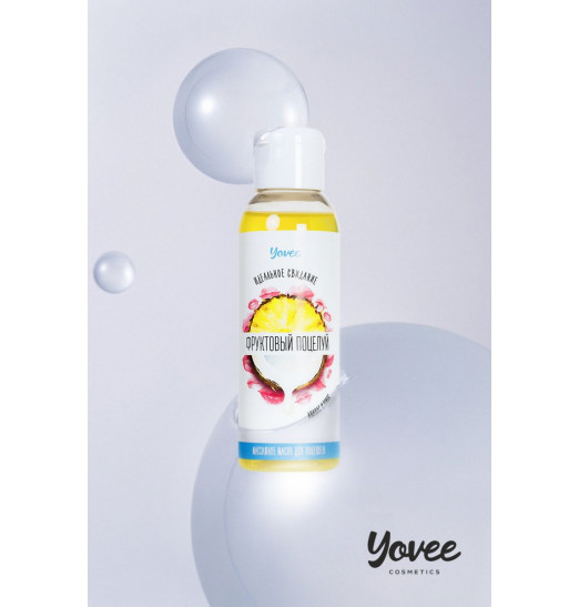 Массажное масло для поцелуев «Фруктовый поцелуй» с ароматом ананаса и кокоса - 100 мл.