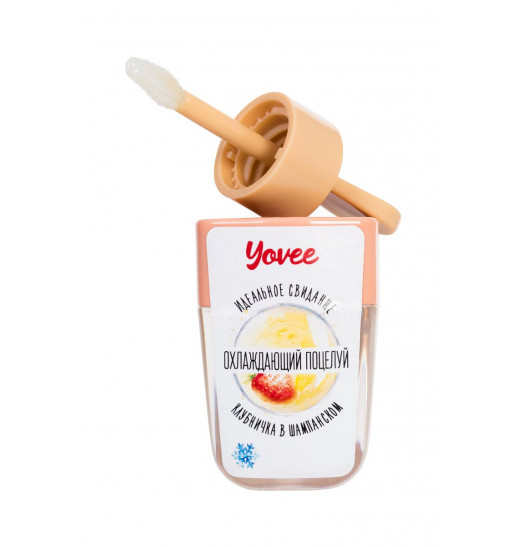 Бальзам для губ «Охлаждающий поцелуй» с ароматом клубники и шампанского - 5,5 мл.