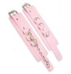 Розовые наручники с регулировкой на цепочке