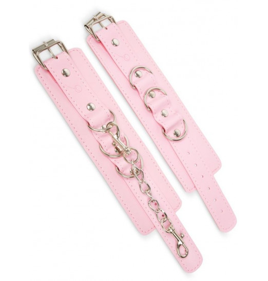 Розовые наручники с регулировкой на цепочке