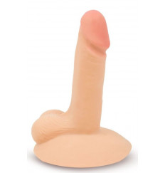 Телесный реалистичный фаллоимитатор с широким основанием - 17 см.
