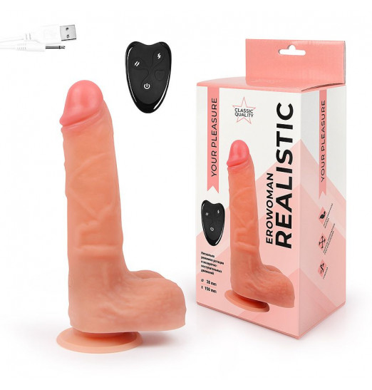 Телесный вибратор на присоске с возвратно-поступательным механизмом