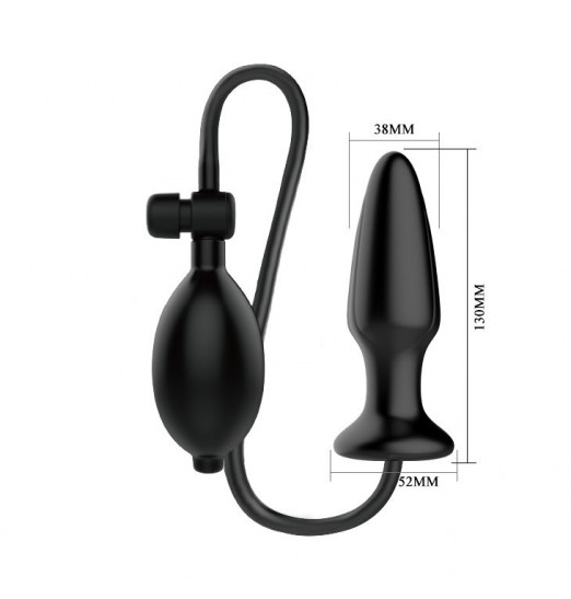 Черная анальная втулка с расширением Mr Play - 13 см.