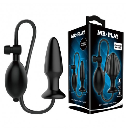 Черная анальная втулка с расширением Mr Play - 13 см.