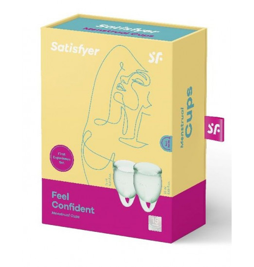 Набор зеленых менструальных чаш Feel confident Menstrual Cup