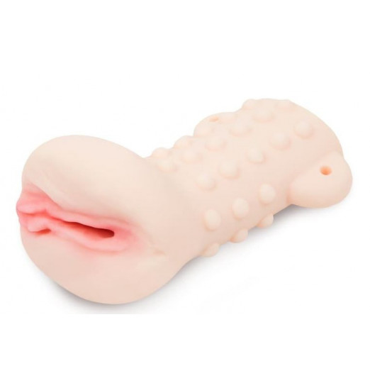 Телесный оригинальный мастурбатор-вагина