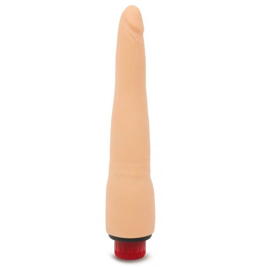 Телесный реалистичный вибратор с узкой головкой - 23,5 см.