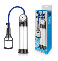 Прозрачная вакуумная помпа Sex Expert с манометром