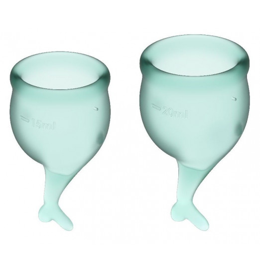 Набор темно-зеленых менструальных чаш Feel secure Menstrual Cup