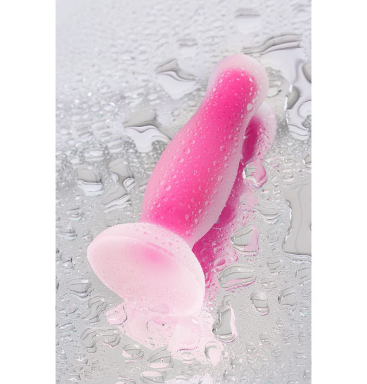 Розовая, светящаяся в темноте анальная втулка - 10 см.