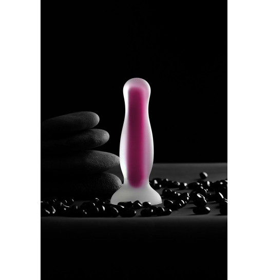 Розовая, светящаяся в темноте анальная втулка - 10 см.