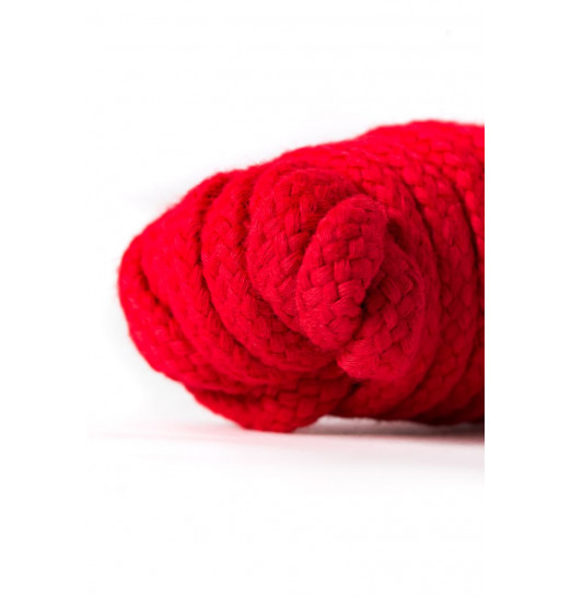 Красная текстильная веревка для бондажа - 1 м.