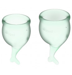 Набор зеленых менструальных чаш Feel secure Menstrual Cup