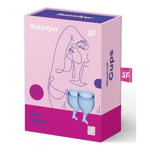 Набор синих менструальных чаш Feel secure Menstrual Cup
