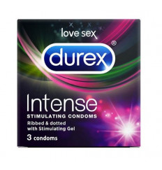 Рельефные презервативы со стимулирующей смазкой Durex Intense Orgasmic - 3 шт. Рельефные презервативы со стимулирующей смазкой Durex Intense Orgasmic - 3 шт.