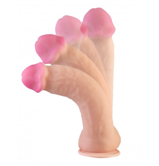 Телесный реалистичный фаллоимитатор Flex Fix Sistem №50 - 23 см.