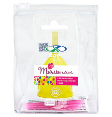 Желтая менструальная чаша размера L