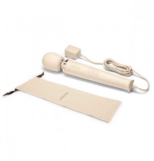 Кремовый проводной вибромассажер Le Wand Cream с 10 скоростями Кремовый проводной вибромассажер Le Wand Cream с 10 скоростями