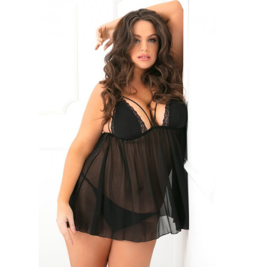 Сексуальная полупрозрачная сорочка из воздушного тюля