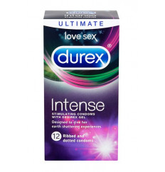 Рельефные презервативы со стимулирующей смазкой Durex Intense Orgasmic - 12 шт. Рельефные презервативы со стимулирующей смазкой Durex Intense Orgasmic - 12 шт.