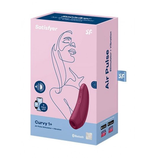 Бордовый вакуум-волновой стимулятор Satisfyer Curvy 1+