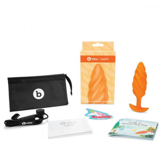 Оранжевый спиральный анальный виброплаг Swirl - 13,5 см. Оранжевый спиральный анальный виброплаг Swirl - 13,5 см.