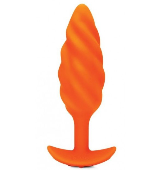Оранжевый спиральный анальный виброплаг Swirl - 13,5 см.