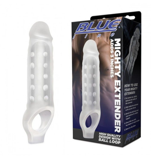Прозрачная текстурированная насадка Mighty Extender - 13 см.