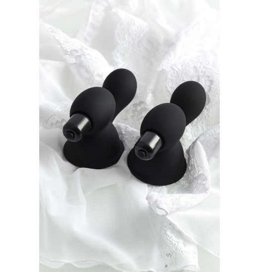 Черные виброприсоски-стимуляторы на соски