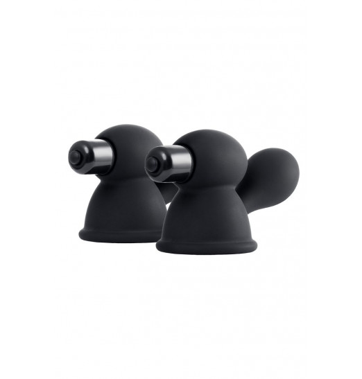 Черные виброприсоски-стимуляторы на соски