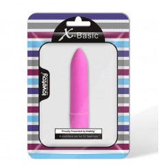 Розовая вибропуля X-Basic Long Bullet-10 speeds - 9 см.