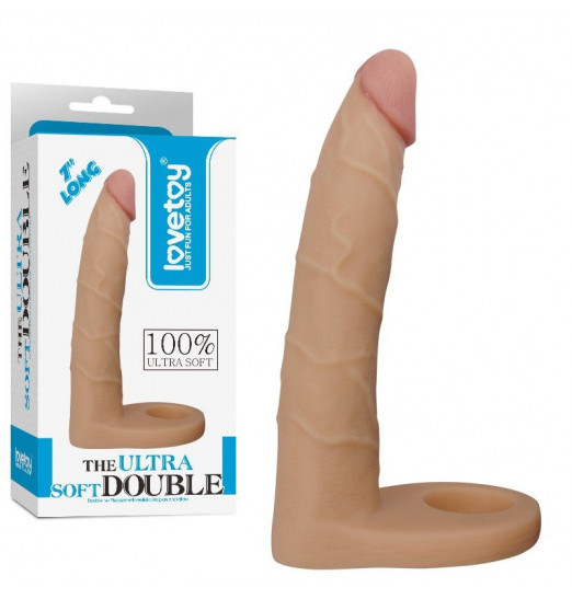 Телесная насадка-фаллоимитатор для двойного проникновения - 17 см.