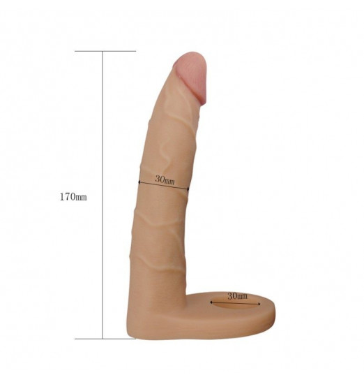 Телесная насадка-фаллоимитатор для двойного проникновения - 17 см.