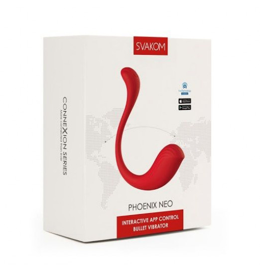 Красный интерактивный вибромассажер Phoenix Neo