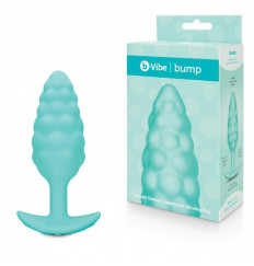 Мятный рельефный анальный виброплаг Bump - 12 см.