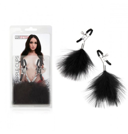 Зажимы для сосков с черными перьями