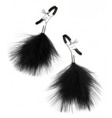 Зажимы для сосков с черными перьями