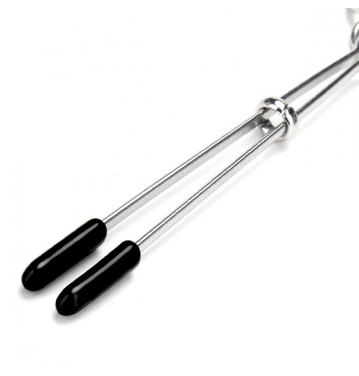 Регулируемые зажимы-пинцеты для сосков с черными бусинками