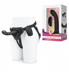 Черный вибрострапон с загнутой головкой Pegasus с пультом ДУ - 15 см.