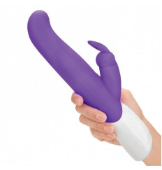 Фиолетовый G-стимулятор с клиторальным отростком - 24 см.