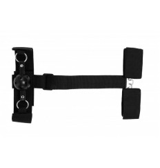 Набор черных строп для фиксации с кляпом-шариком