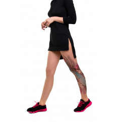 Колготки Koi Fish с имитацией тату в виде бирюзового карпа